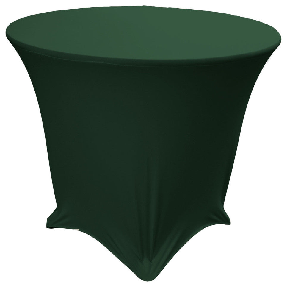 LA Linen Round Spandex Tablecloth, 30" Round 30" High, Hunter Green