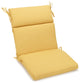 20"X42" Spun Polyester Solid Outdoor Squared Seat/ Back Chair Cushion, Lemon
