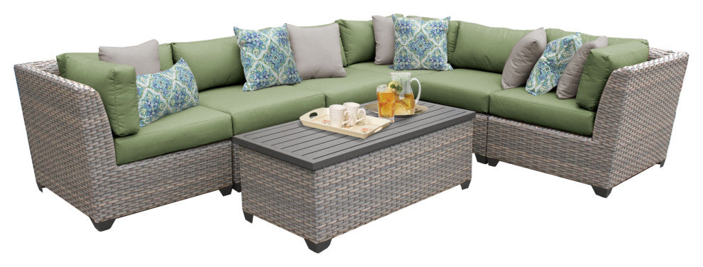 Florence 7 Piece Outdoor Wicker Patio Furniture Set 07b