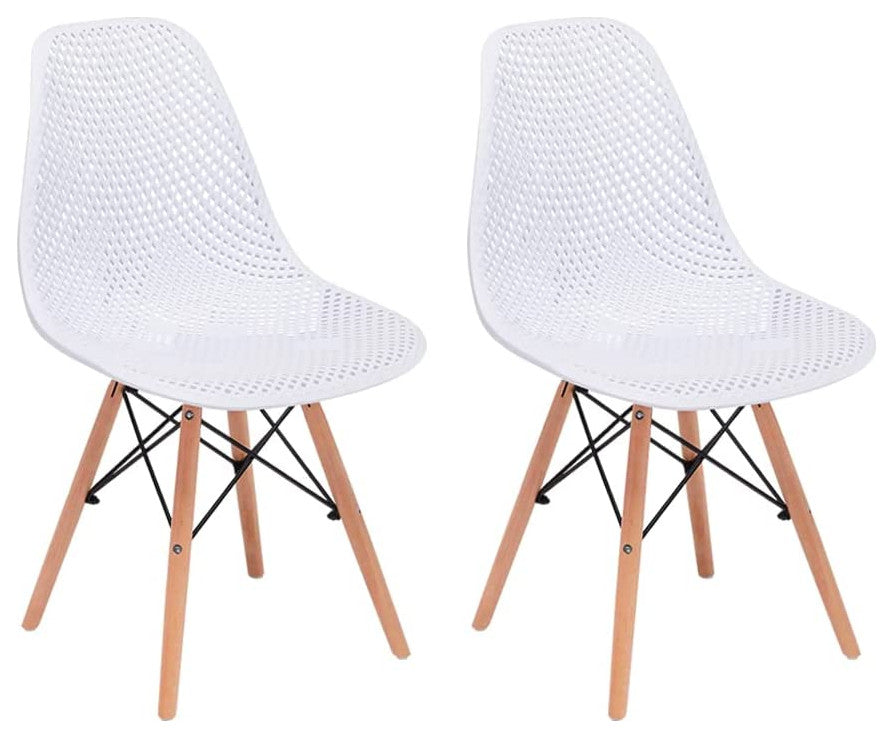 Mid-Century Modern DSW Hollow Back Design Plastic Shell Armless Side Chair