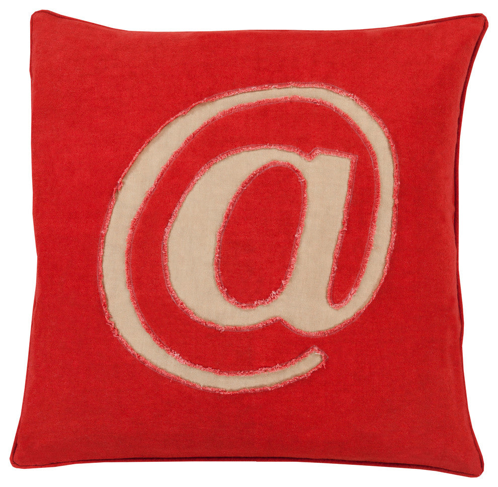 Linen Text Pillow 22x22x5, Down Fill