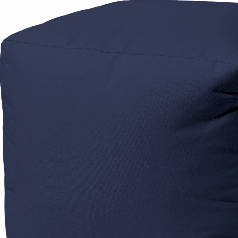 17  Cool Warm Indigo Blue Solid Color Indoor Outdoor Pouf Ottoman