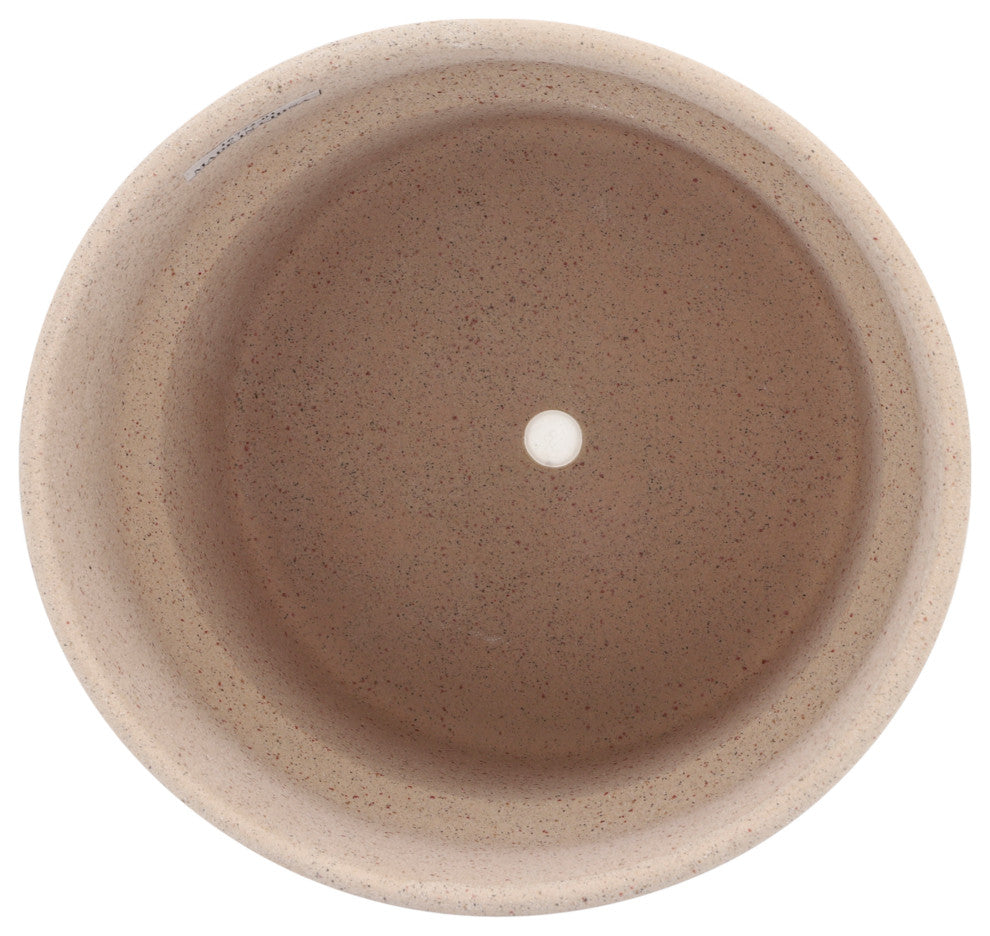 Ceramic 3-Piece Set, 7", 9" and 10"D Mushroom Planters, Tan