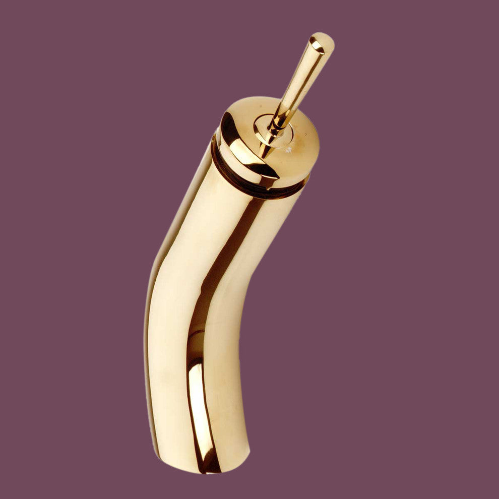 Tall Waterfall Faucet Heavy Cast Brass Gold PVD Round Renovators Supply