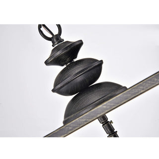 Iris 4-Light Antique Black Lantern Chandelier With Clear Glass Cylinders