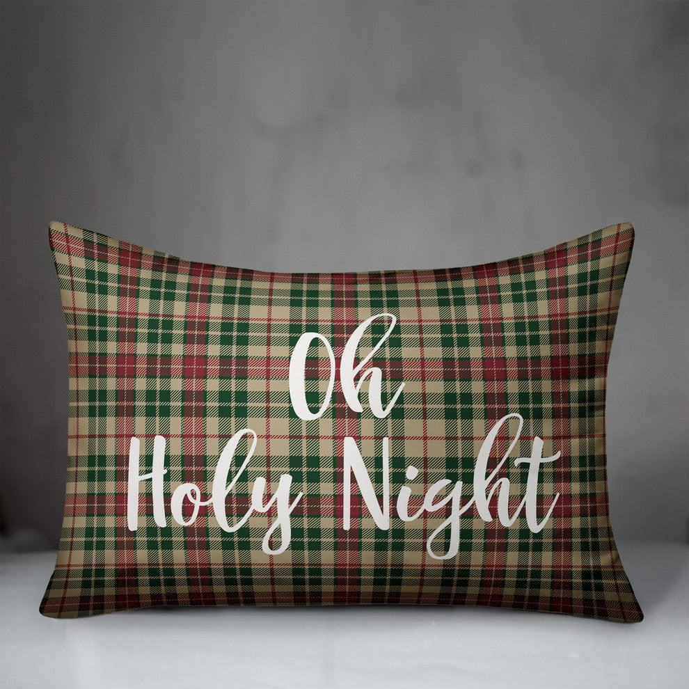 Oh Holy Night, Tartan Plaid 14x20 Lumbar Pillow