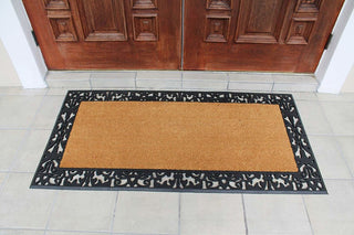 Rubber And Coir, 30"x60", Extra Large Size Doormat, Black/Beige