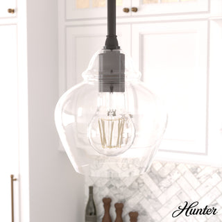 Hunter 7" Dunshire Noble Bronze, Clear Glass 1 Light Pendant Ceiling