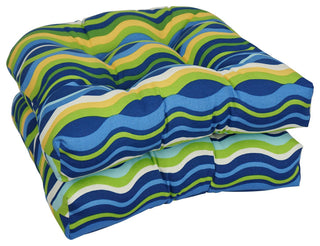 19" U-Shaped Dining Chair Cushions, Set of 2, Variations Poolside