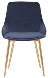 Heidi Velvet Dining Accent Chair, Blue