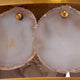 Luxe Genuine Agate Stone Slice Semi Flush Mount Fixture 15 in Round Brass Gold