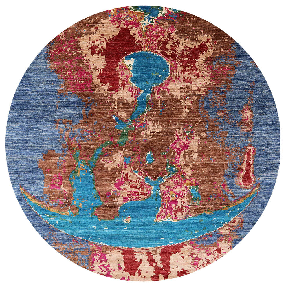 Ahgly Company Indoor Round Mid-Century Modern Area Rugs, 4' Round