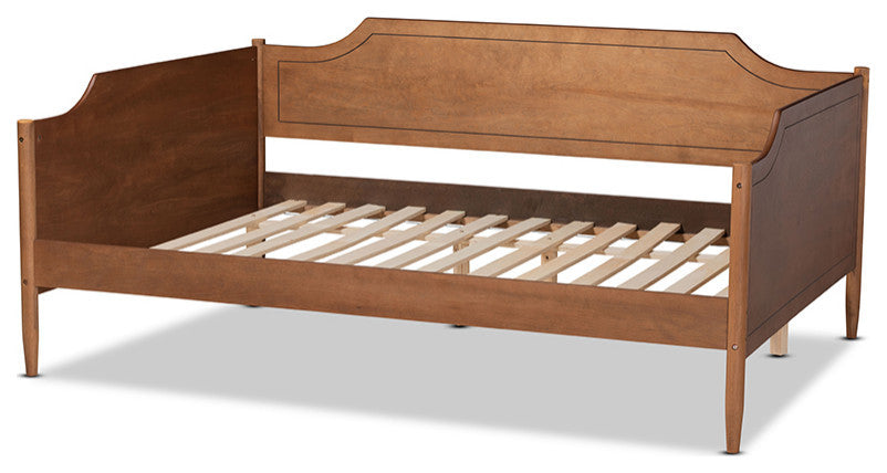 Lachlan Classic Farmhouse Wood Full Daybed, Walnut Brown, No Trundle