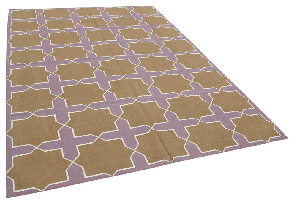 Rug N Carpet - Handmade Wool 6' 3'' x 8' 10'' Flatweave Dhurrie Kilim Rug