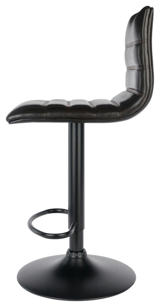 Holly Adjustable Swivel Stool, Black & Espresso