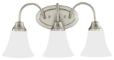 Sea Gull Lighting Holman 3-Light Wall/Bath, Brushed Nickel