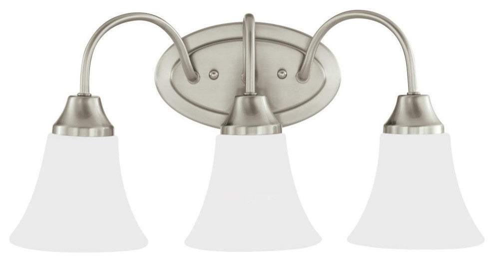 Sea Gull Lighting Holman 3-Light Wall/Bath, Brushed Nickel