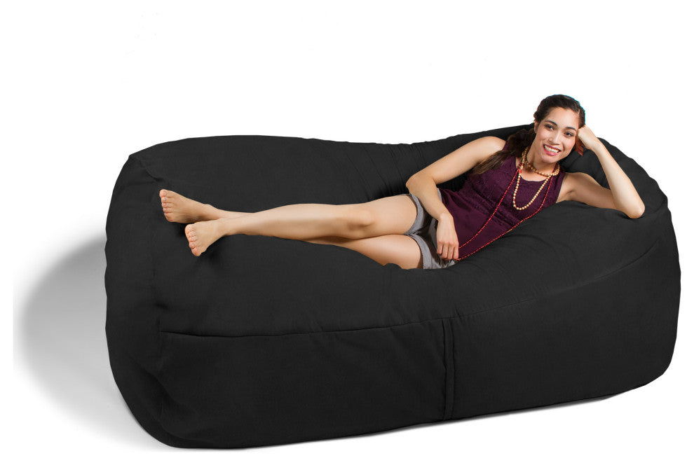 7' Giant Bean Bag Sofa, Black