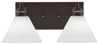 Edge 2-Light Bath Bar, Espresso Finish, 7" White Muslin Glass