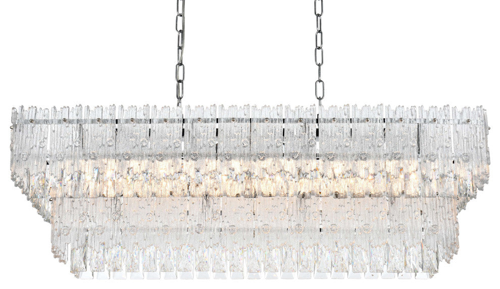 Elegant Lighting 1780G37 Emilia 6 Light 37"W Crystal Linear - Chrome