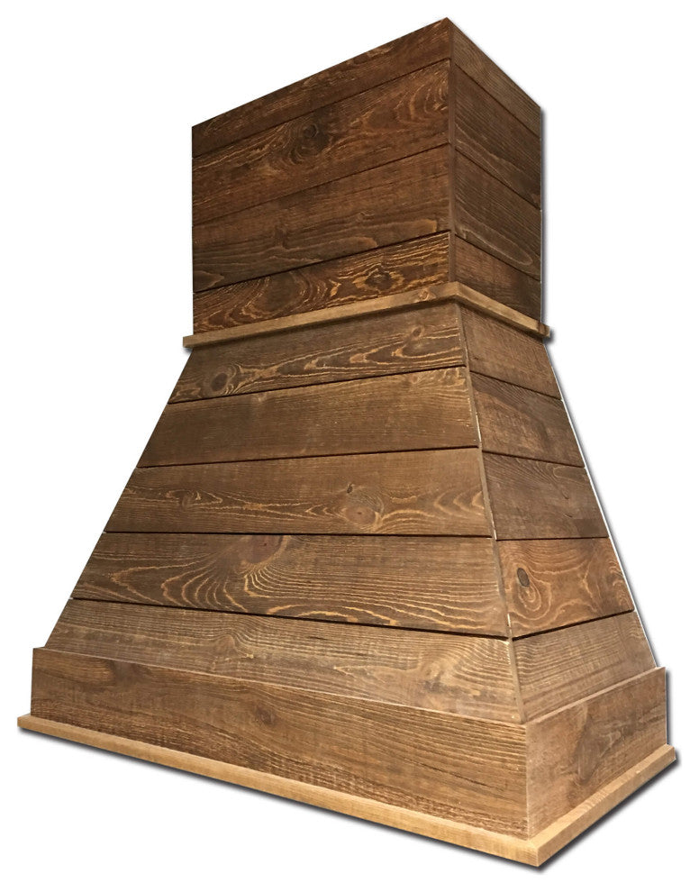 Castlewood 30" (31" w/trim) Rustic Shiplap Chimney Hood - Brown (PACKAGE)