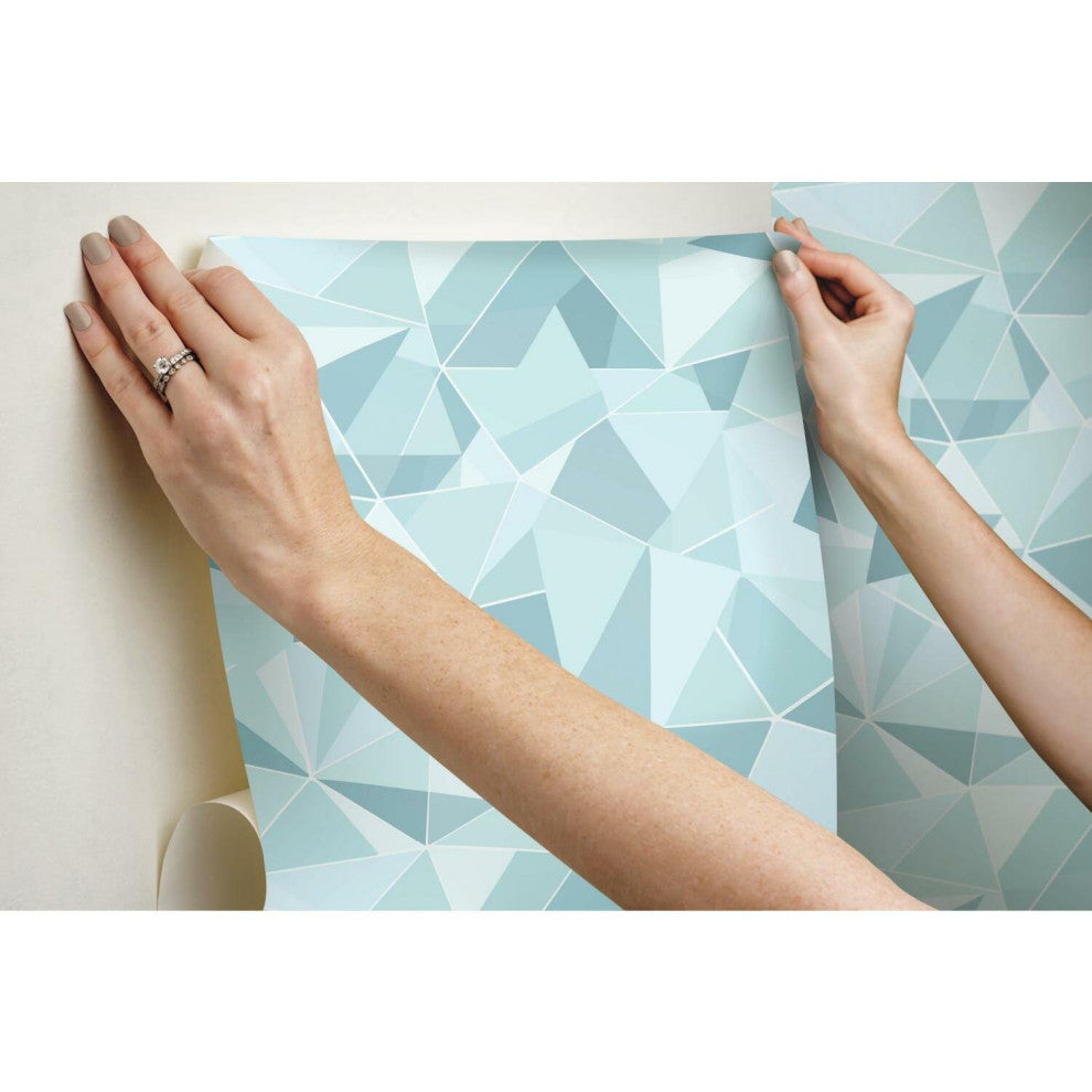 Blue & Teal Shattered Prism Peel & Stick Wallpaper