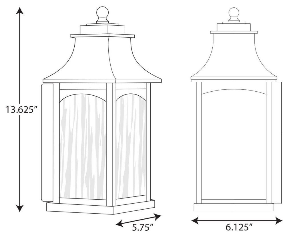 Maison Collection Black 1-Light Small Wall Lantern