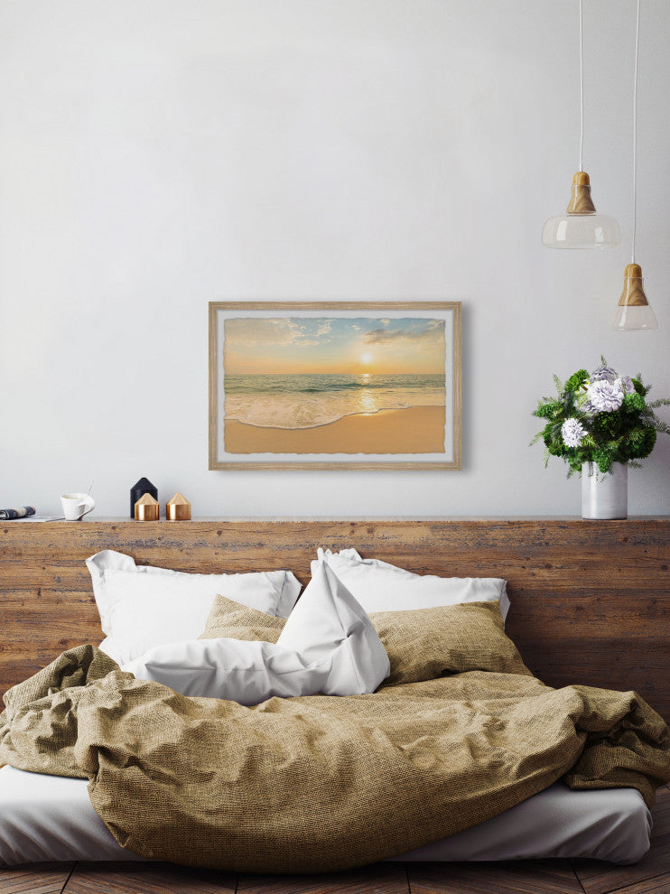 "Breathe in the Sunset" Framed Painting Print, 12x8