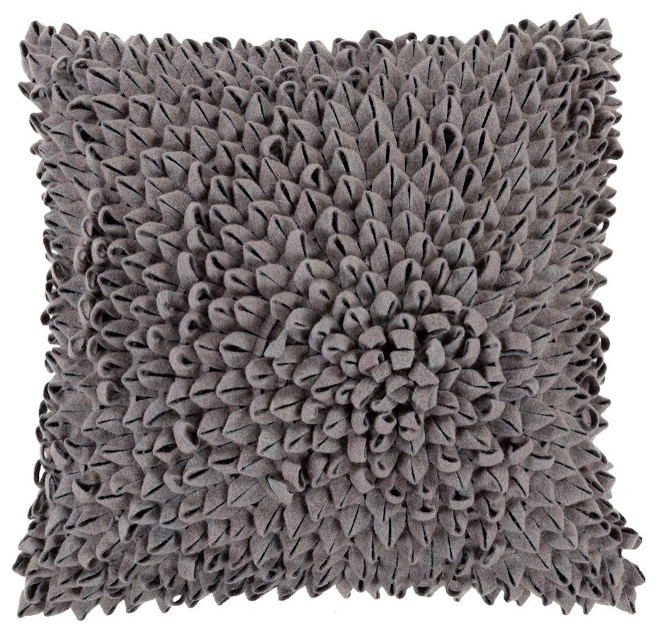 Surya Dahlia DA-001 22"x22" Pillow Kit, Charcoal