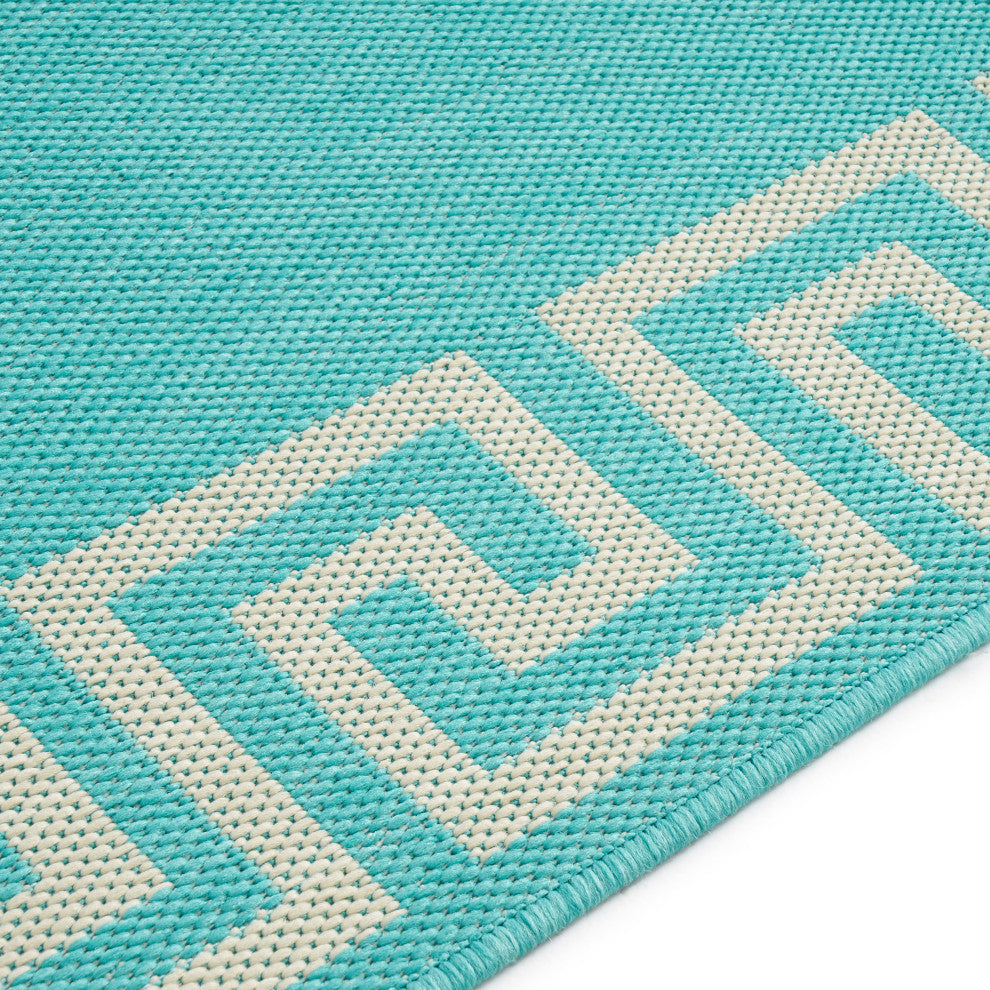 Maxim Indoor Area Rug, Teal/Ivory, 5'3"x7'