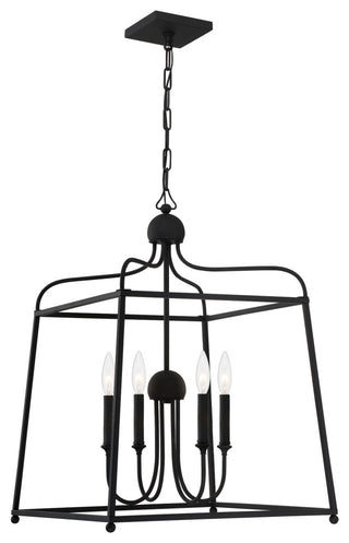 Libby Langdon for Crystorama Sylvan 4 Light Black Forged Chandelier