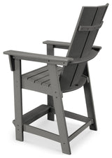 POLYWOOD Modern Adirondack Counter Chair, Teak