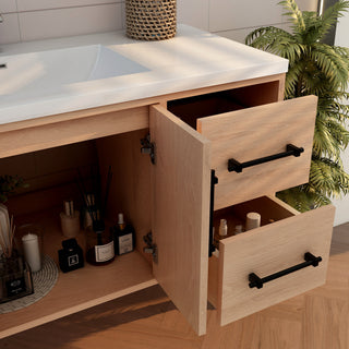 Victoria 48" Solid Wood Bath Vanity, Red Oak