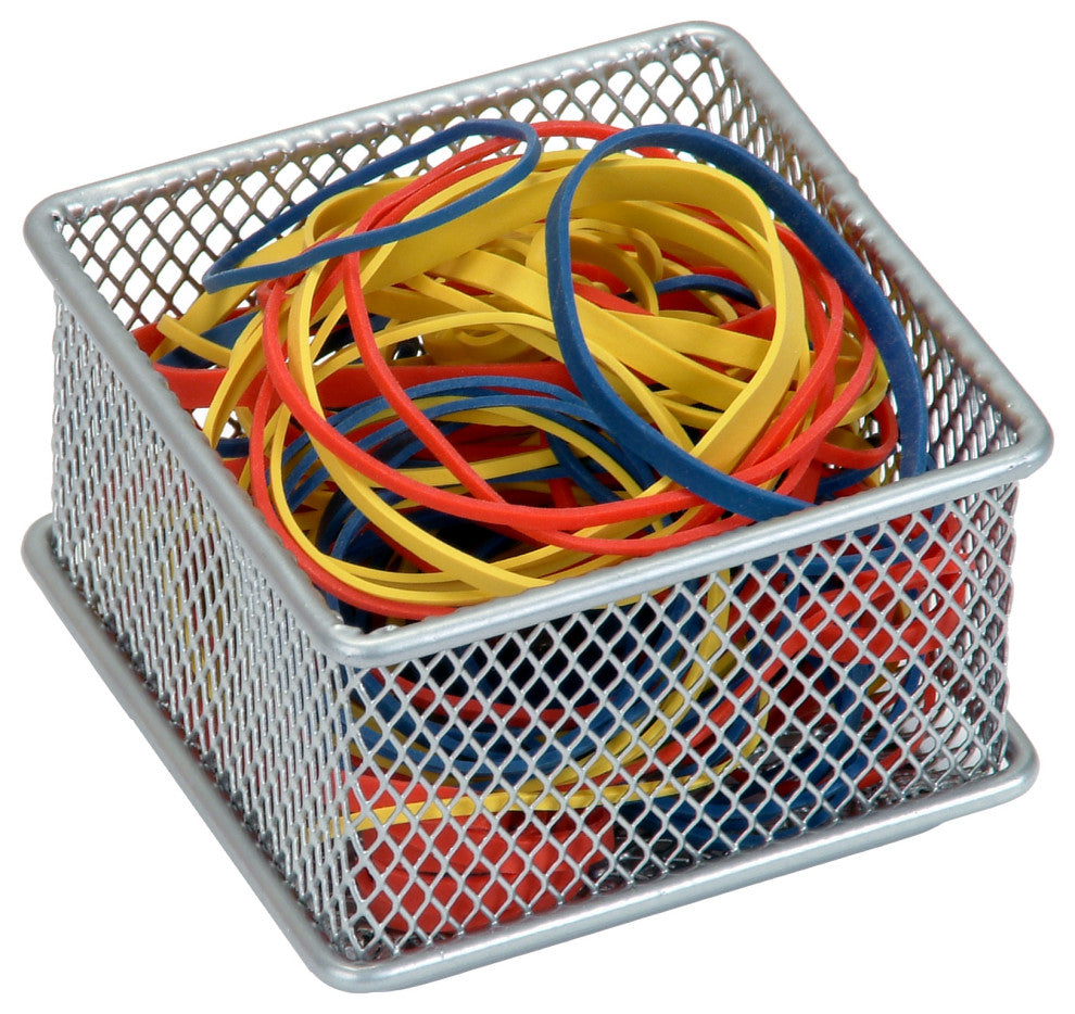 Silver Mesh Desk Drawer Organizer Tray Multipurpose Storage Holder, 3x3x2, 12