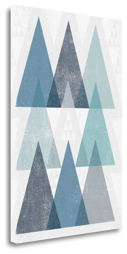 "Mod Triangles IV Blue" By Michael Mullan, Giclee Print on Gallery Wrap Canvas