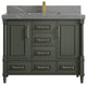 Aberdeen 42 Single Sink Bath Vanity in Pewter Green 2" Piatra Gray
