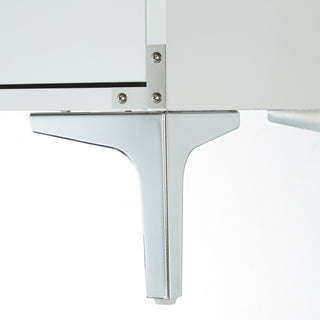 Monica Modern Lacquer Finish Chrome Metal Leg Side Table, White