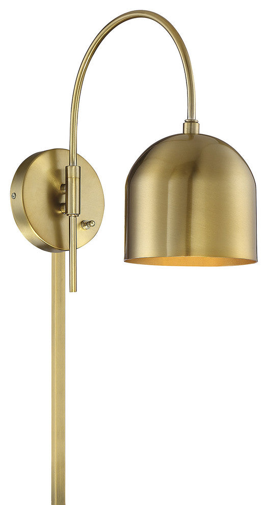 1-Light Adjustable Wall Sconce, Brass