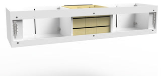 CastelloUSA Alpine 72" Wall Mounted Vanity, Base Only, White, Black Handles