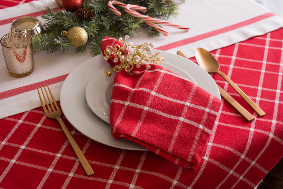 Holly Berry Plaid Tablecloth 52"x52"