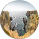Rocky Bay Portugal Panorama, Beach Large Disc Metal Wall Art, 23"
