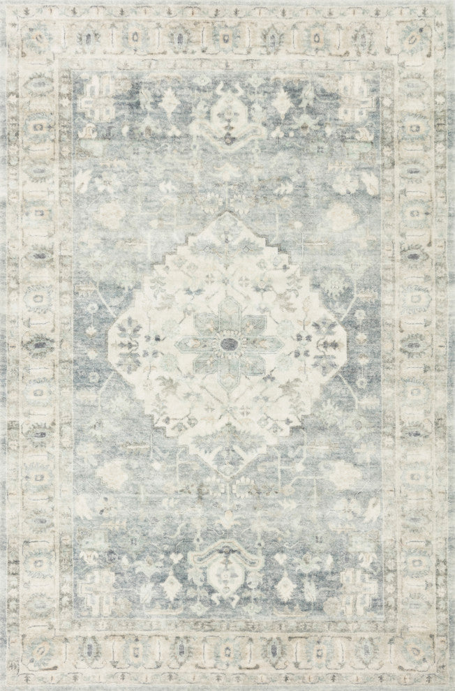 Loloi II Rosette Denim / Fog Plush Area Rug, 3'-3" X 5'-3"