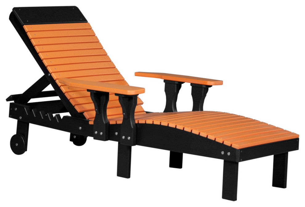 Poly Reclining Lounge Chair, Tangerine & Black