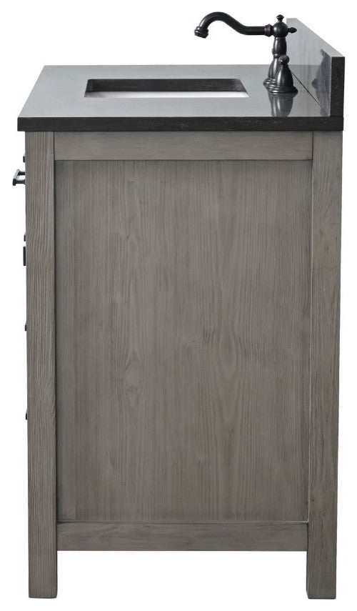 Jasper 48" Bathroom Vanity, Textured Gray, Blue Limestone