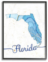 Stupell Industries Florida Agate Blue US State Design, 16 x 20