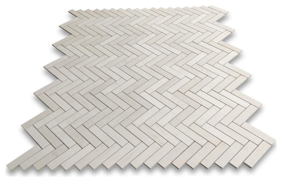 Golden Beach Moleanos Beige Limestone 1x4 Herringbone Tile Honed, 1 sheet
