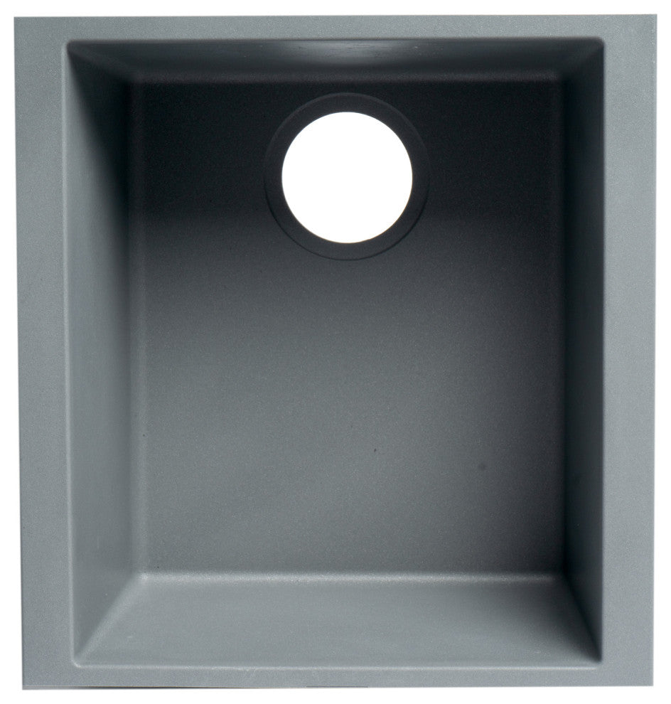 ALFI brand AB1720UM-T Titanium 17" Undermount Granite Kitchen Prep Sink