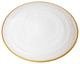 Classic Touch White Alabaster Chargers With Gold Rim, Set of 4