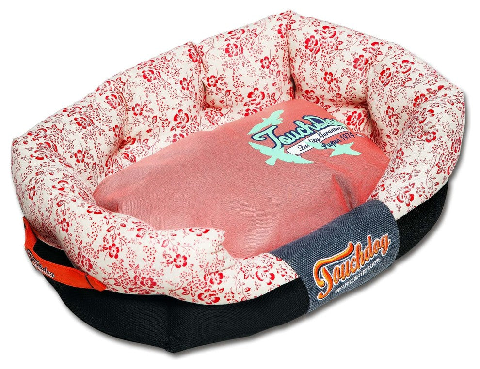 Touchdog Floral-Galore Ultra-Plush Rectangular Rounded Designer Dog Bed