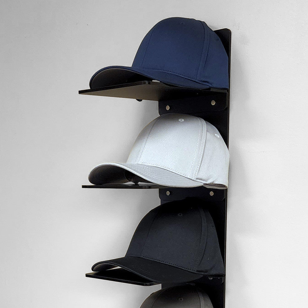 Cap Display Wall Rack OnDisplay Luxe Acrylic Hat Rack Display - Wall Mounted Baseball Cap Or